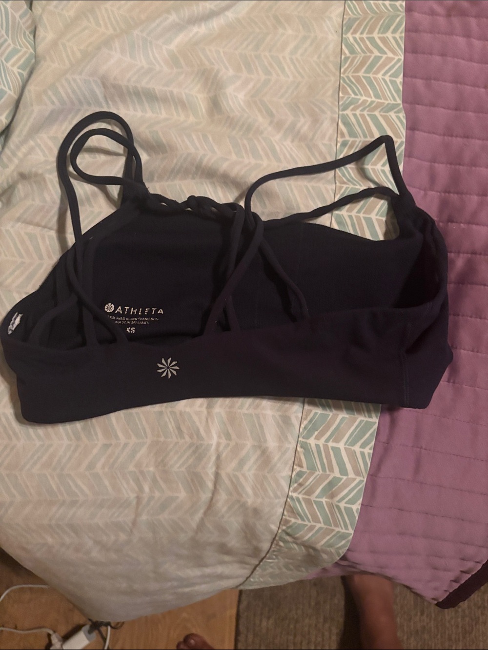 Athleta Navy Strappy Low-Impact Sports Bra size Small